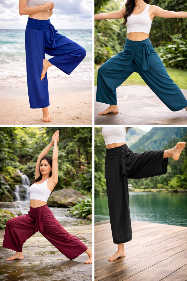 Fischermann Thaihose in 4 Farben – Yoga Pose